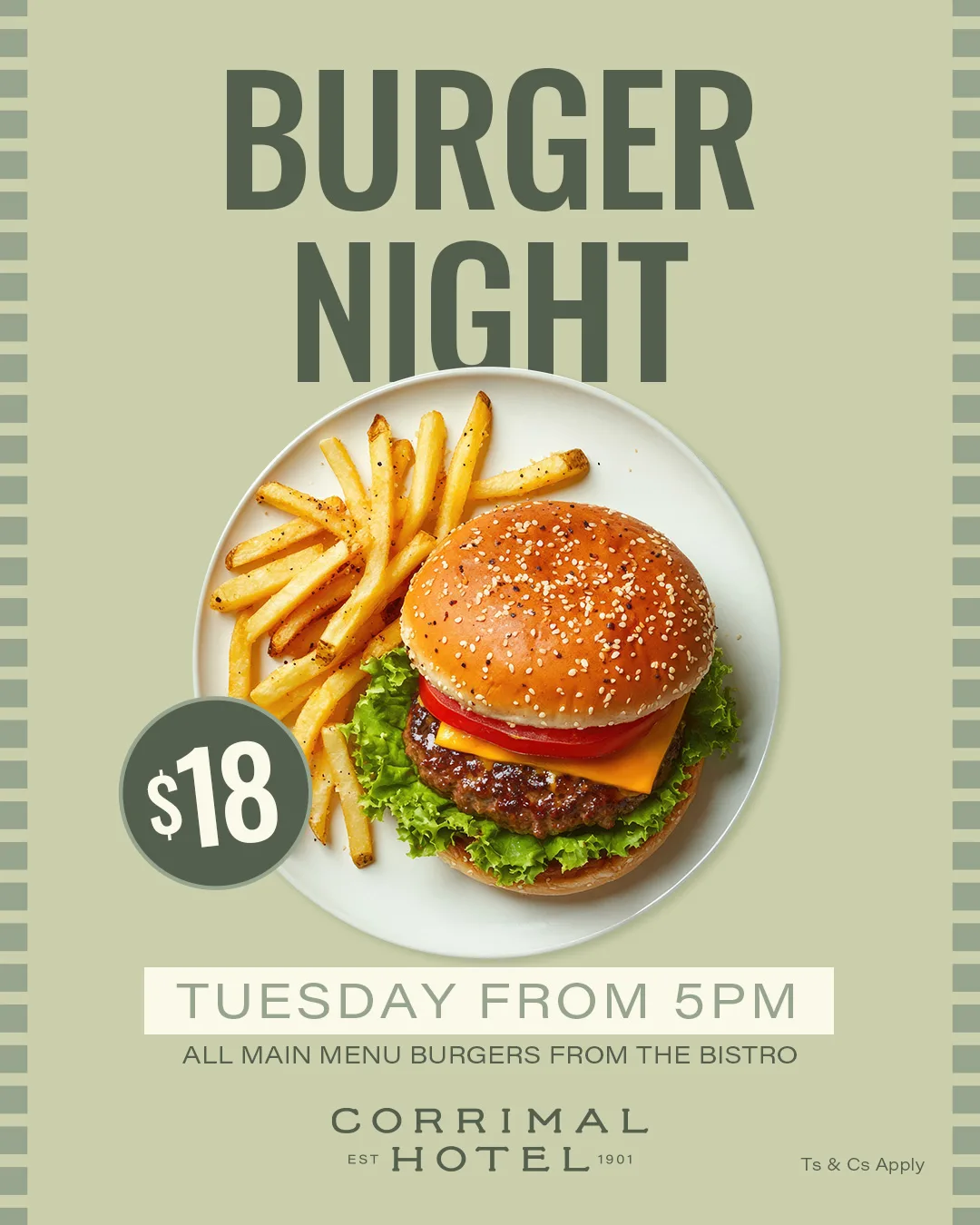 Corrimal Hotel 18 dollar burger night 1