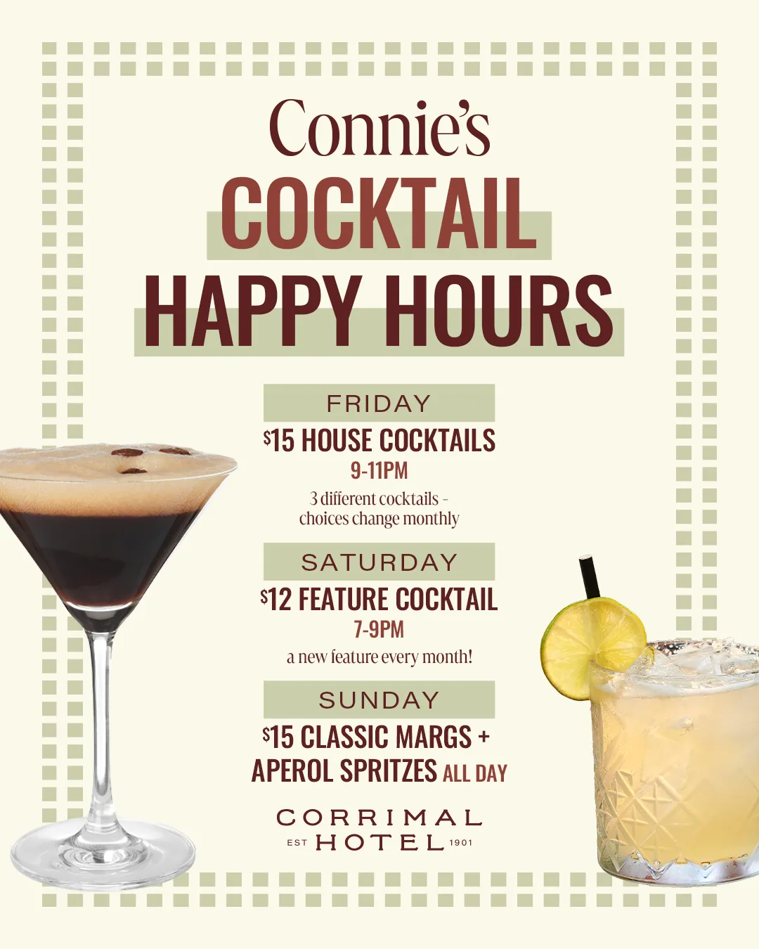 Corrimal Hotel Connies Cocktail Happy Hours 2